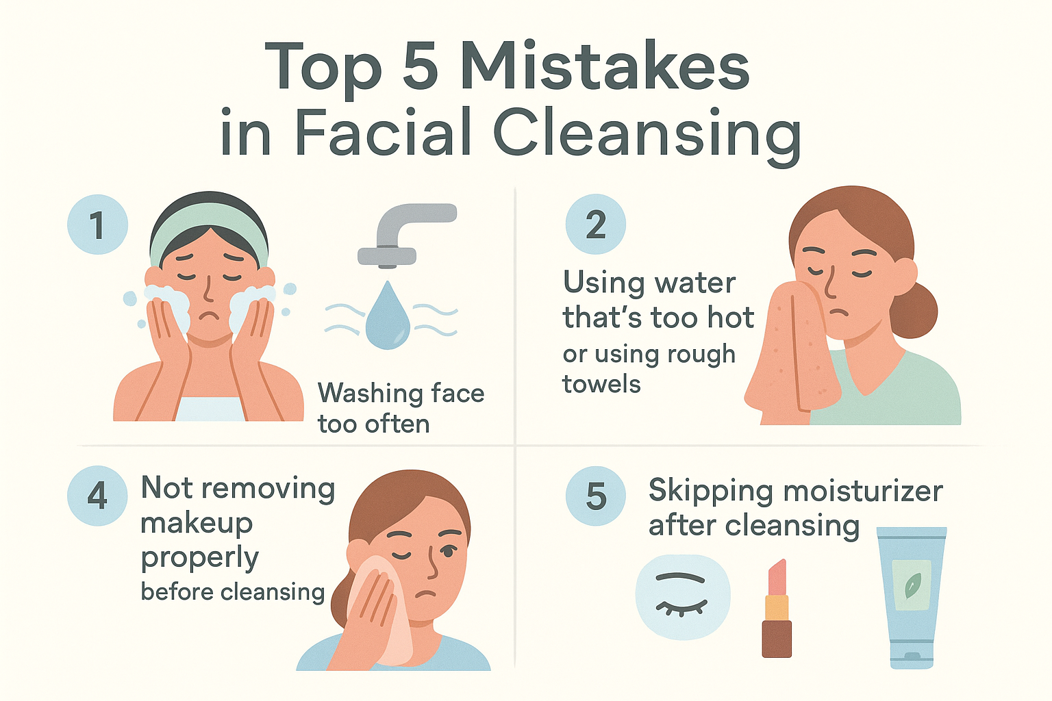 Top 5 Mistakes in Facial Cleansing