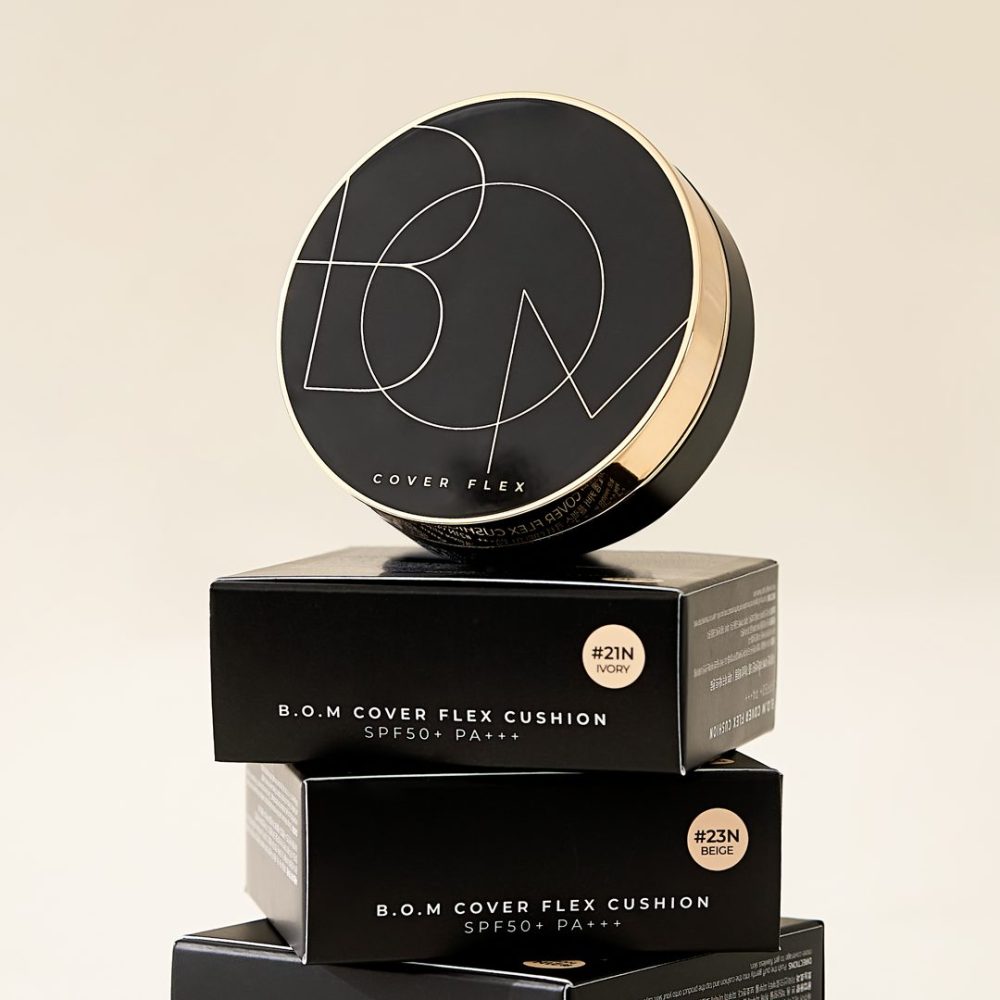 Foundation BOM Cover Flex Cushion SPF50+ PA+++ color 21N Ivory - Koreancare