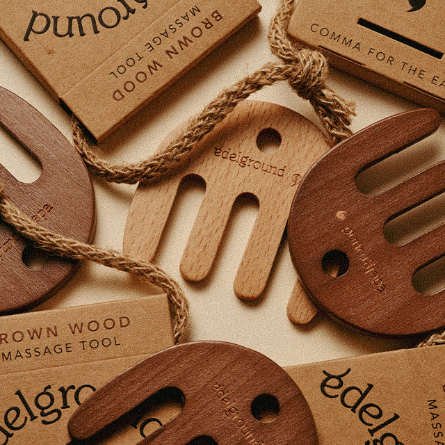 Wooden scalp massager Edelground Brown - Koreancare