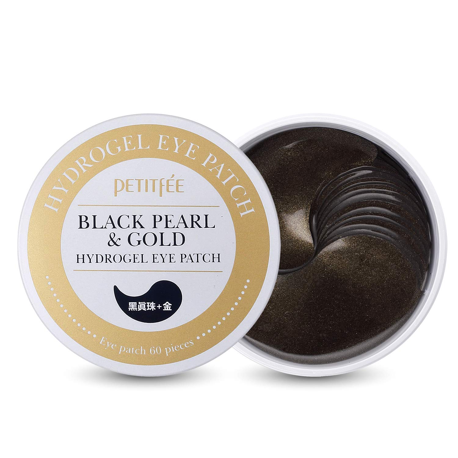 Hydrogel eye patches with gold and black pearl Petitfee Black Pearl & Gold Hydrogel Eye Patch - Koreancare