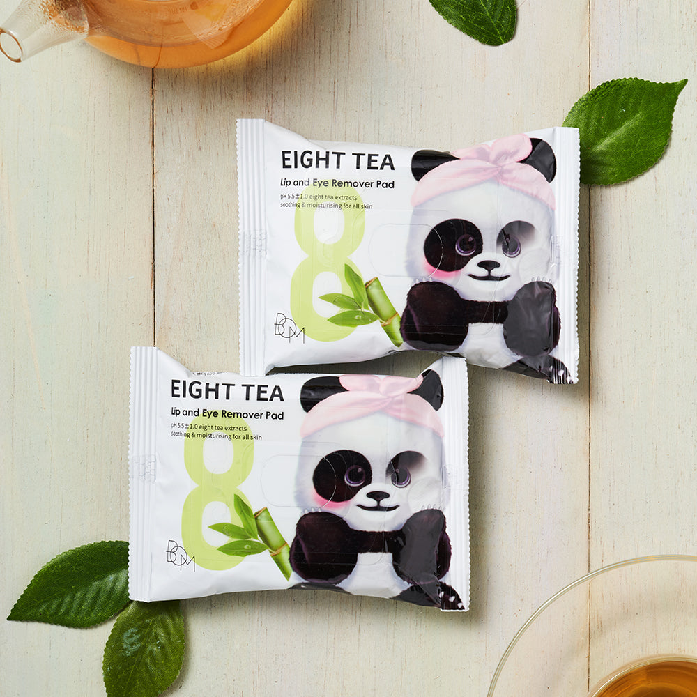 Makeup remover pads - 30pcs BOM Eight Tea Lip and Eye Remover Pad - Koreancare