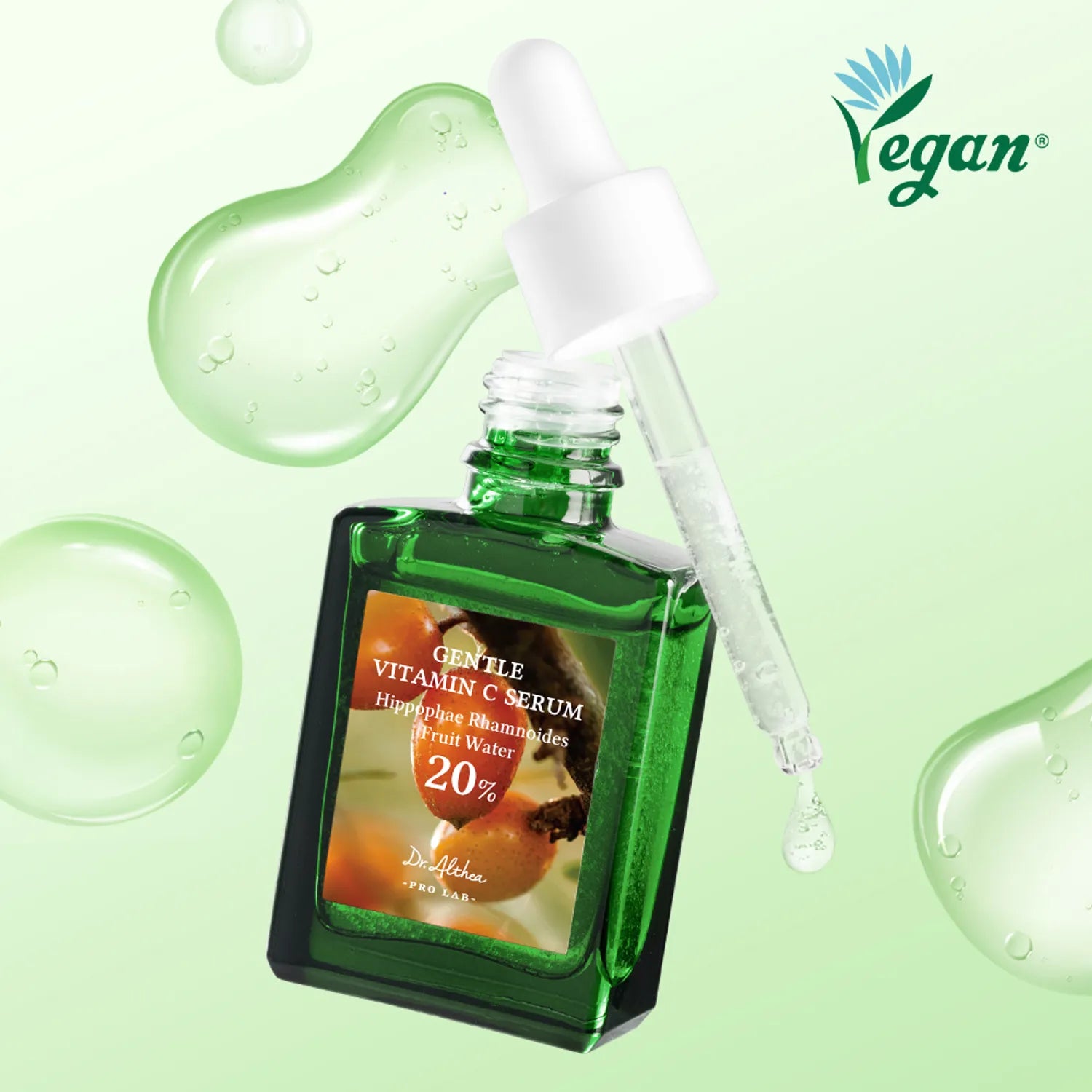 Dr. Althea Gentle Vitamin C Serum watery texture with oil capsules