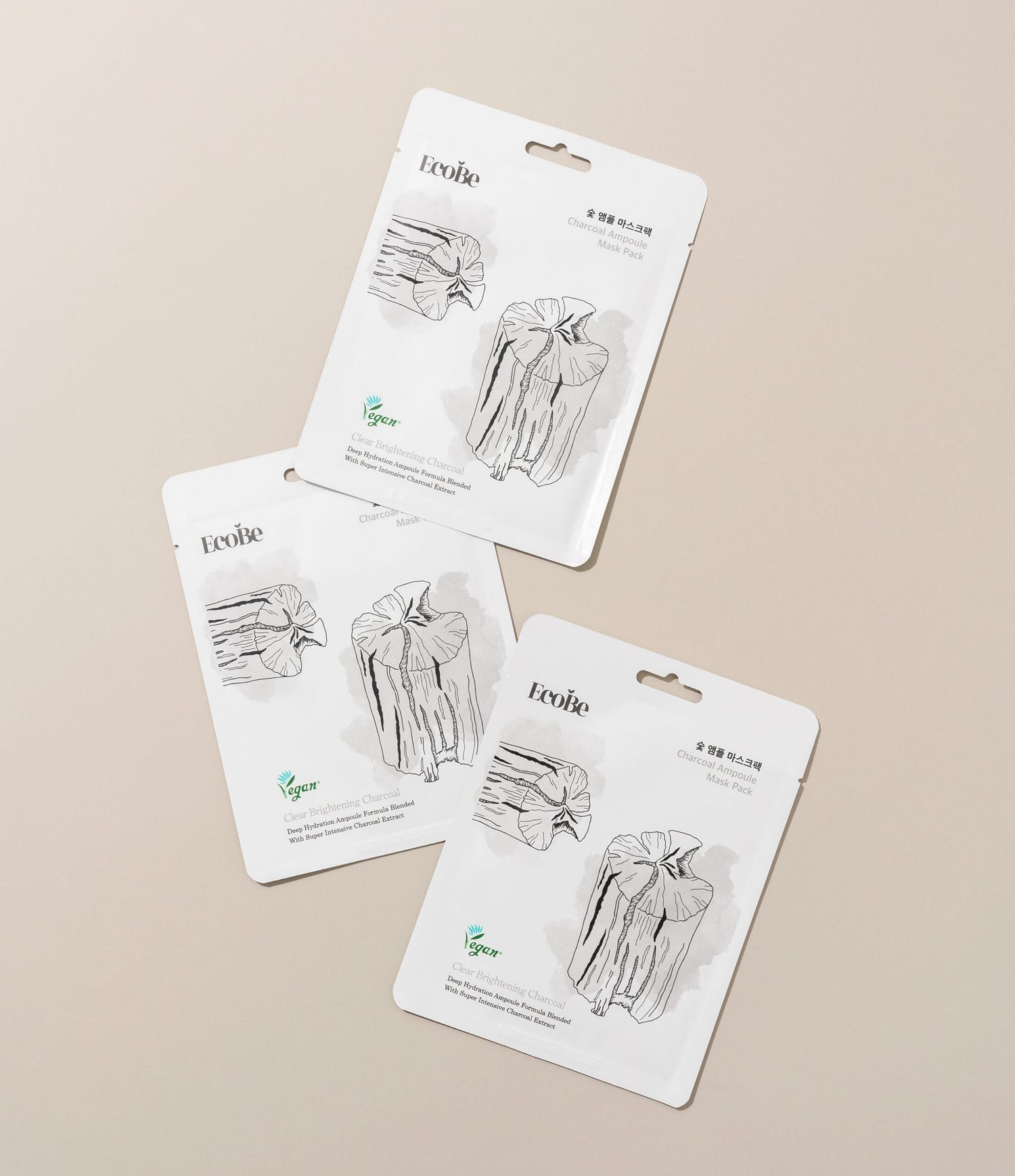 Почистваща портите лист маска с активен въглен Ecobe Charcoal Ampoule Mask