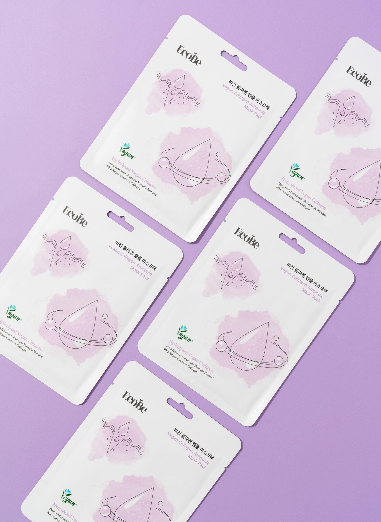 Дълбоко хидратираща лист маска с веган колаген Ecobe Vegan Collagen Ampoule Mask