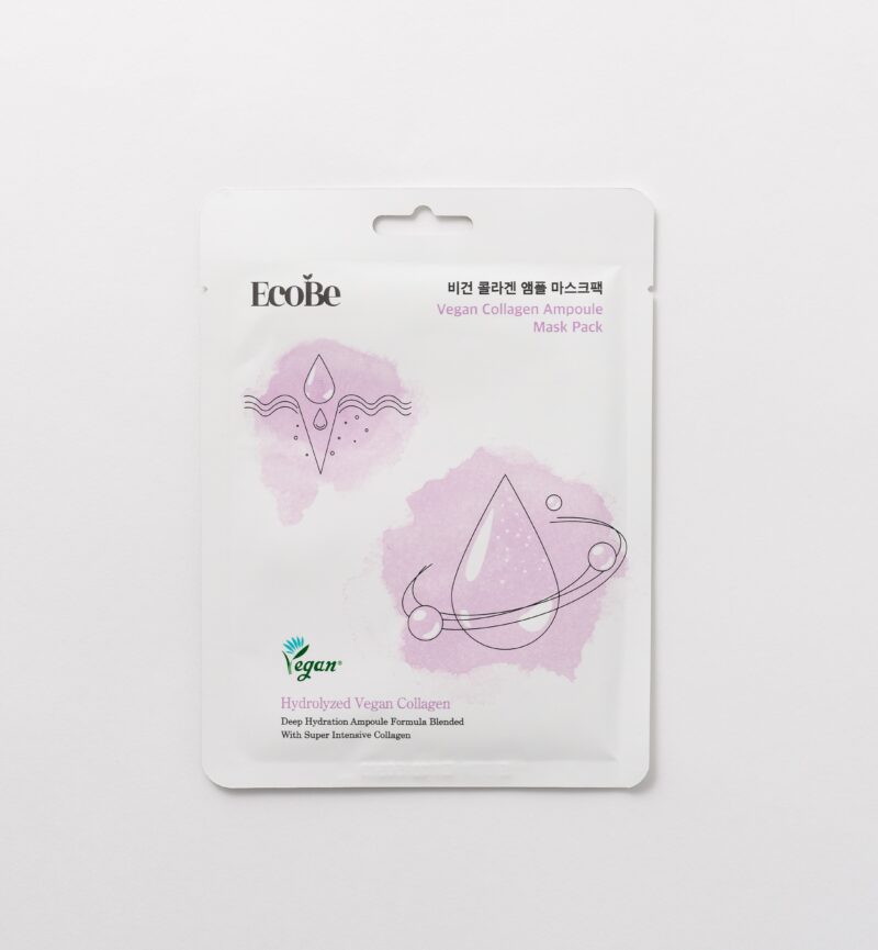 Дълбоко хидратираща лист маска с веган колаген Ecobe Vegan Collagen Ampoule Mask