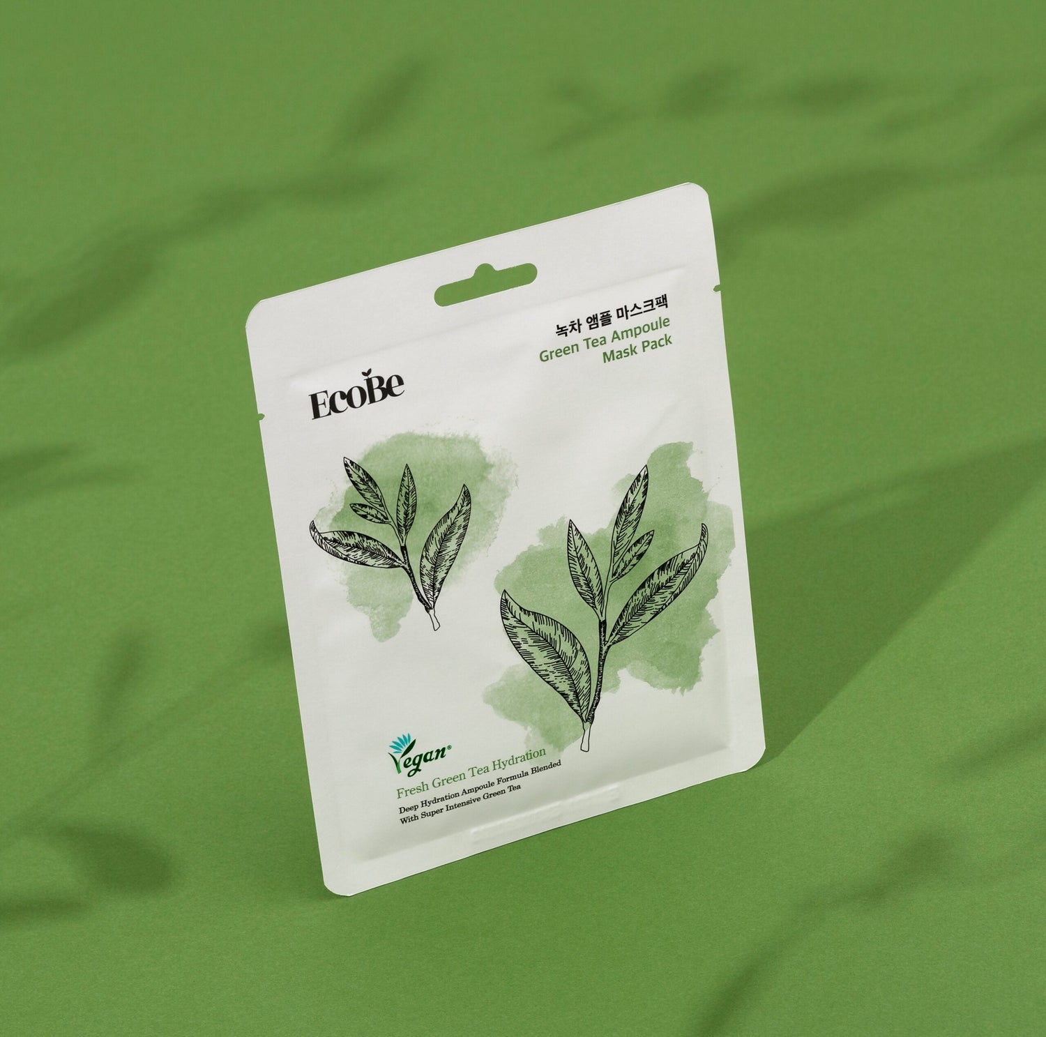 Избелваща лист маска за лице с екстракт от зелен чай EcoBe Green Tea Ampoule Mask