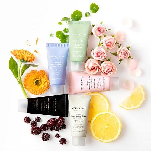 Mary & May Lemon Niacinamide Cleansing Mask applied to skin
