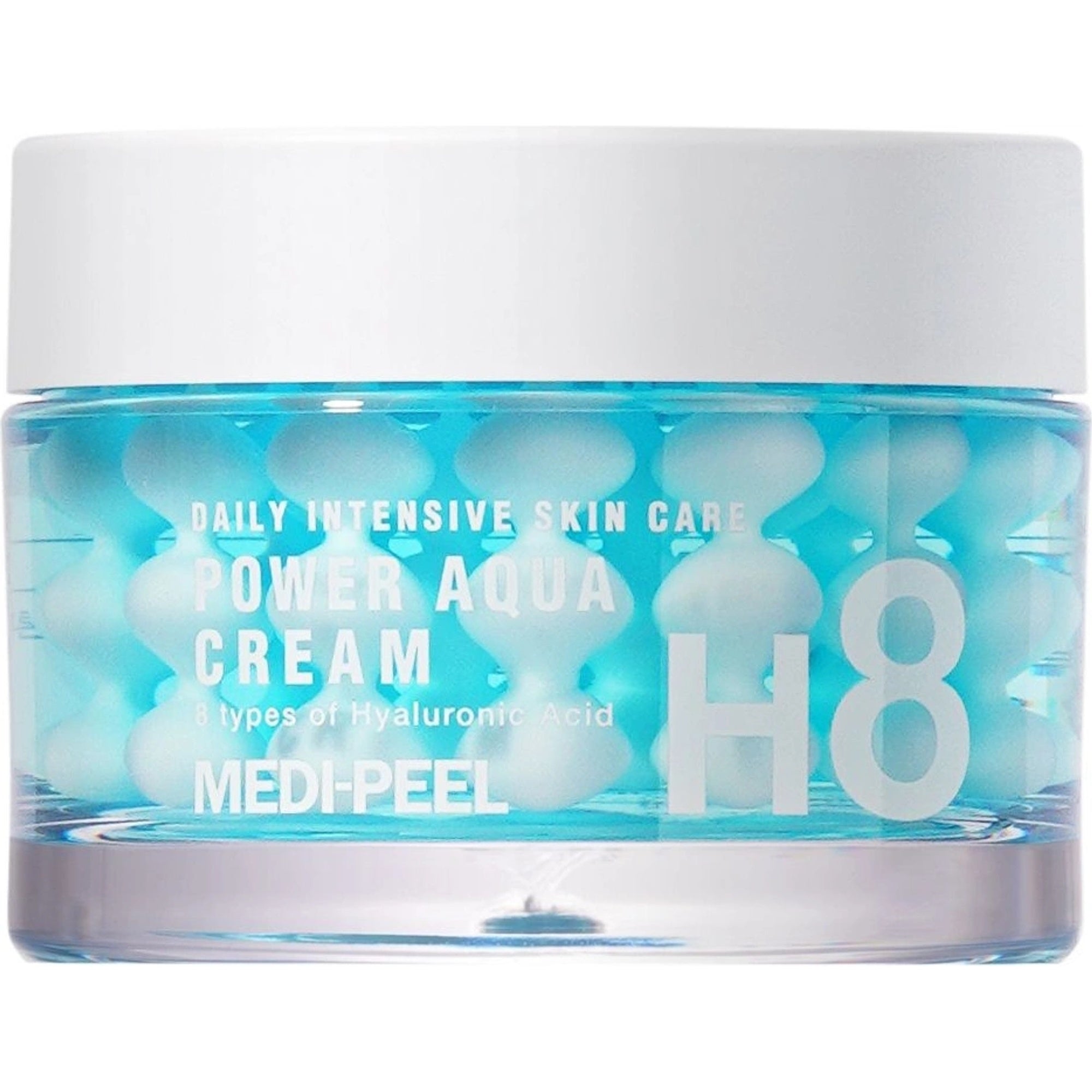 Medi-Peel Power Aqua Cream jar of blue hyaluronic acid gel moisturizer