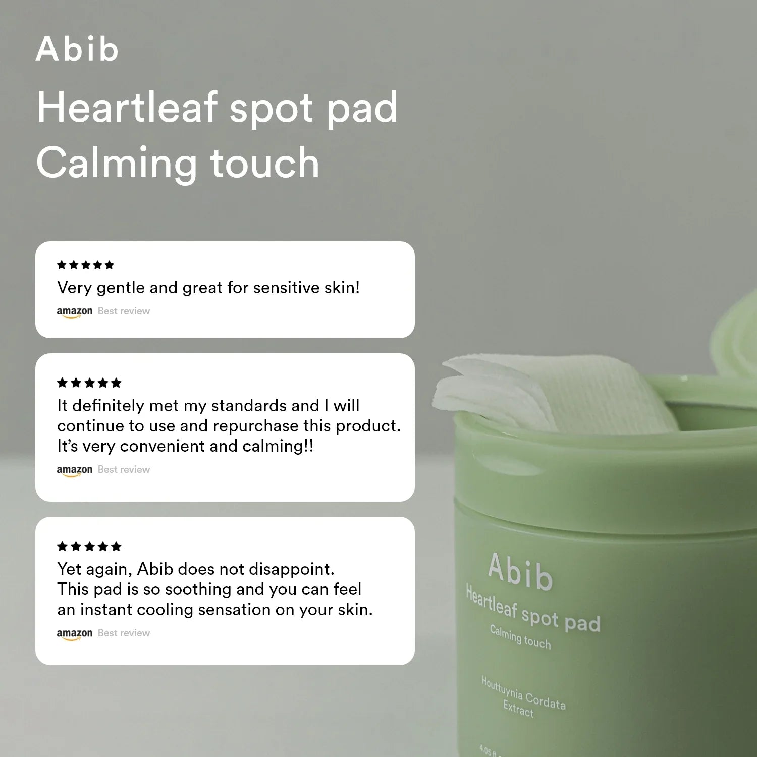 Успокояващи тонер тампони с екстракт сърцелист ABIB Heartleaf Spot Pad Calming Touch- 80бр