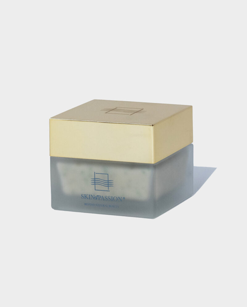 SKIN4PASSION micro-pearl face cream jar, front view