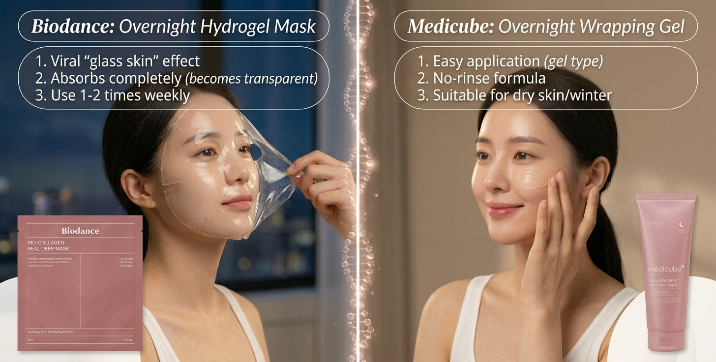 Overnight Collagen Mask Korean: Biodance vs Medicube