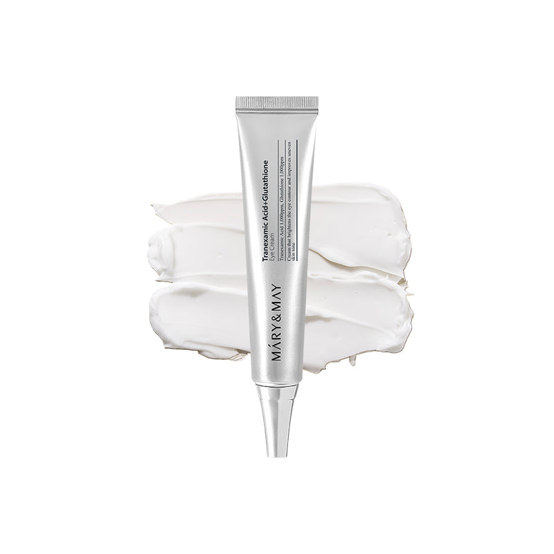 Mary &amp; May Tranexamic Acid + Glutathione Eye Cream 30ml product box and tube
