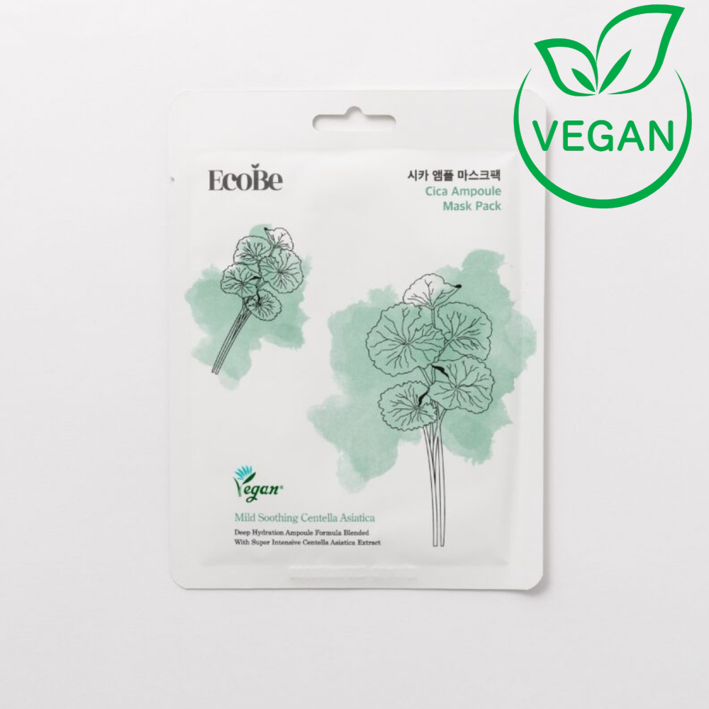 Успокояваща лист маска с центела Ecobe Cica Ampoule Mask