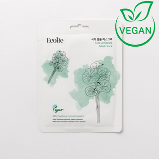 Успокояваща лист маска с центела EcoBe Cica Ampoule Mask Pack 25ml