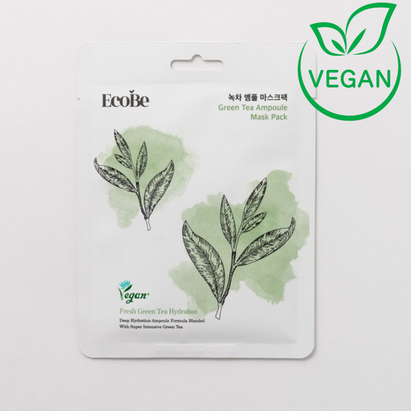 Избелваща лист маска за лице с екстракт от зелен чай EcoBe Green Tea Ampoule Mask Pack 25ml
