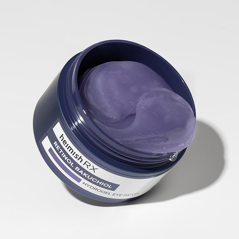Trimay RX Retinol Bakuchiol Hydrogel Eye Patch jar with ingredient and product details