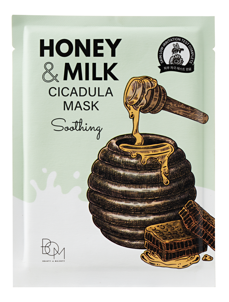 Soothing sheet mask with calendula, milk and honey BOM Honey &amp; Milk Cicadula Mask - Koreancare