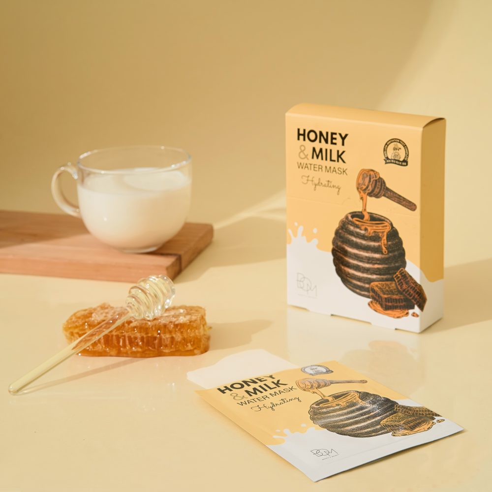 Hydrating sheet mask with milk and honey BOM Honey &amp; Milk Water Mask Hydrating - Koreancare