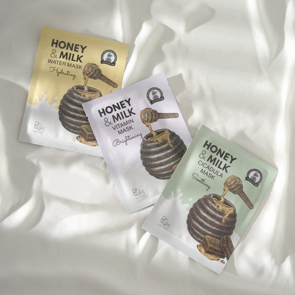 Soothing sheet mask with calendula, milk and honey BOM Honey &amp; Milk Cicadula Mask - Koreancare