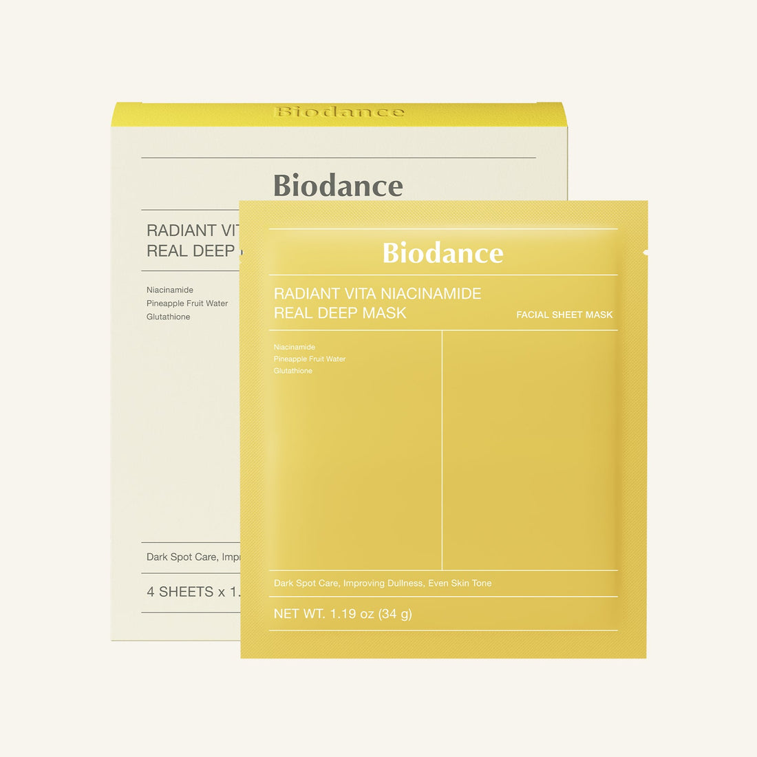 BIODANCE Radiant Vita Niacinamide Real Deep Mask - Koreancare