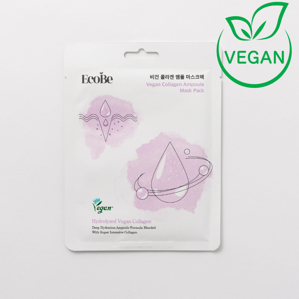 Дълбоко хидратираща лист маска с веган колаген Ecobe Vegan Collagen Ampoule Mask