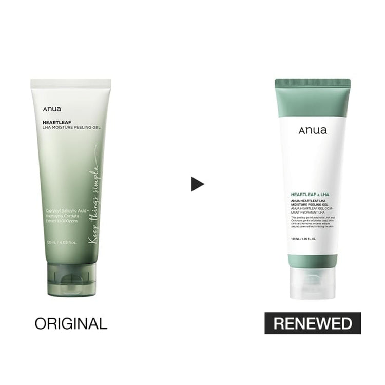 Anua Heartleaf LHA Moisture Peeling Gel 120ml packaging with barcode