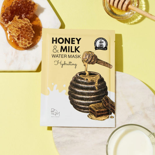 Хидратираща лист маска с мляко и мед BOM Honey & Milk Water Mask Hydrating