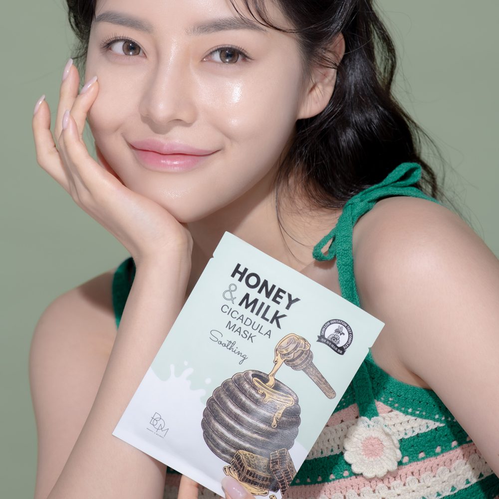 Soothing sheet mask with calendula, milk and honey BOM Honey &amp; Milk Cicadula Mask - Koreancare