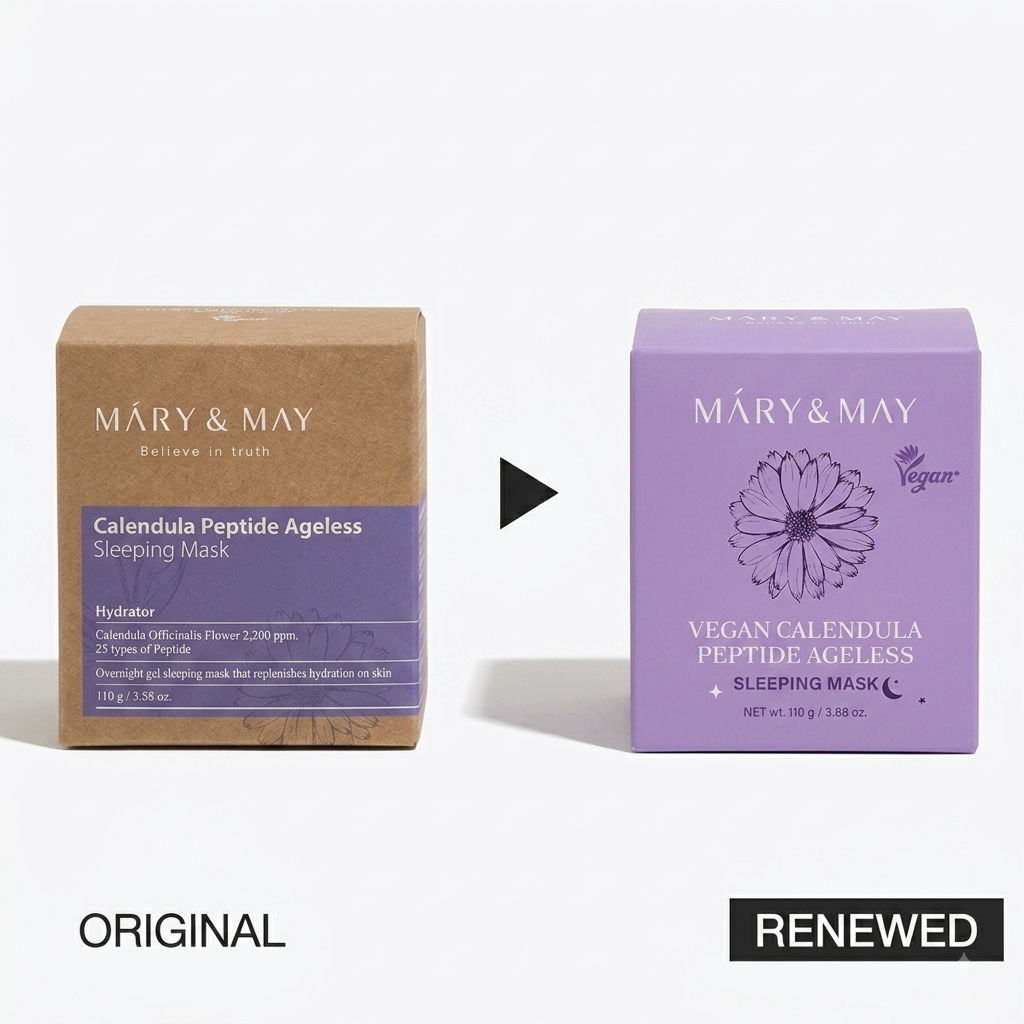 Подмладяваща нощна маска с невен и пептиди Mary &amp; May Calendula Peptide Ageless Sleeping Mask 110g