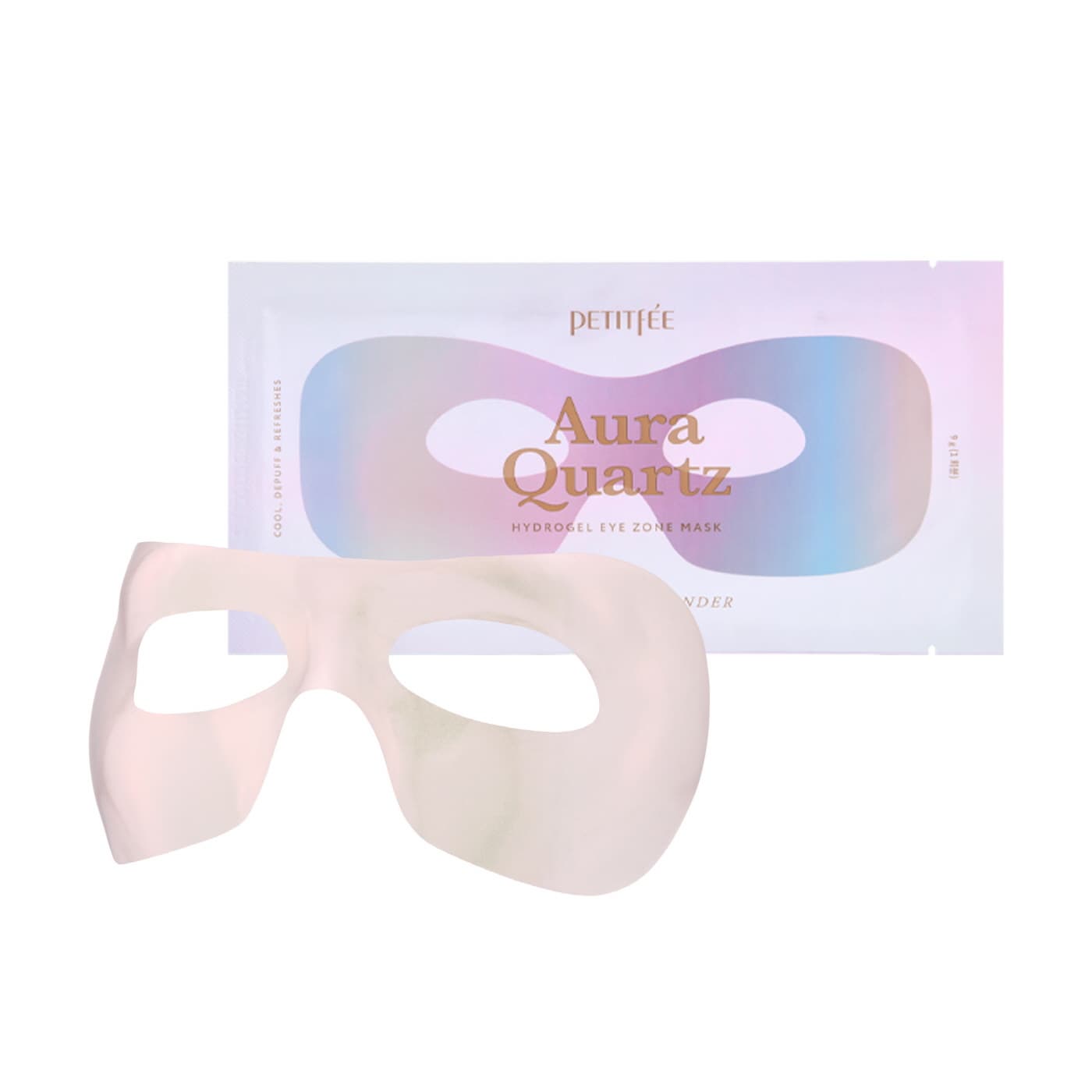 Озаряваща маска за околоочна зона Petitfee Aura Quartz Hydrogel Eye Zone Mask – Iridescent Lavender