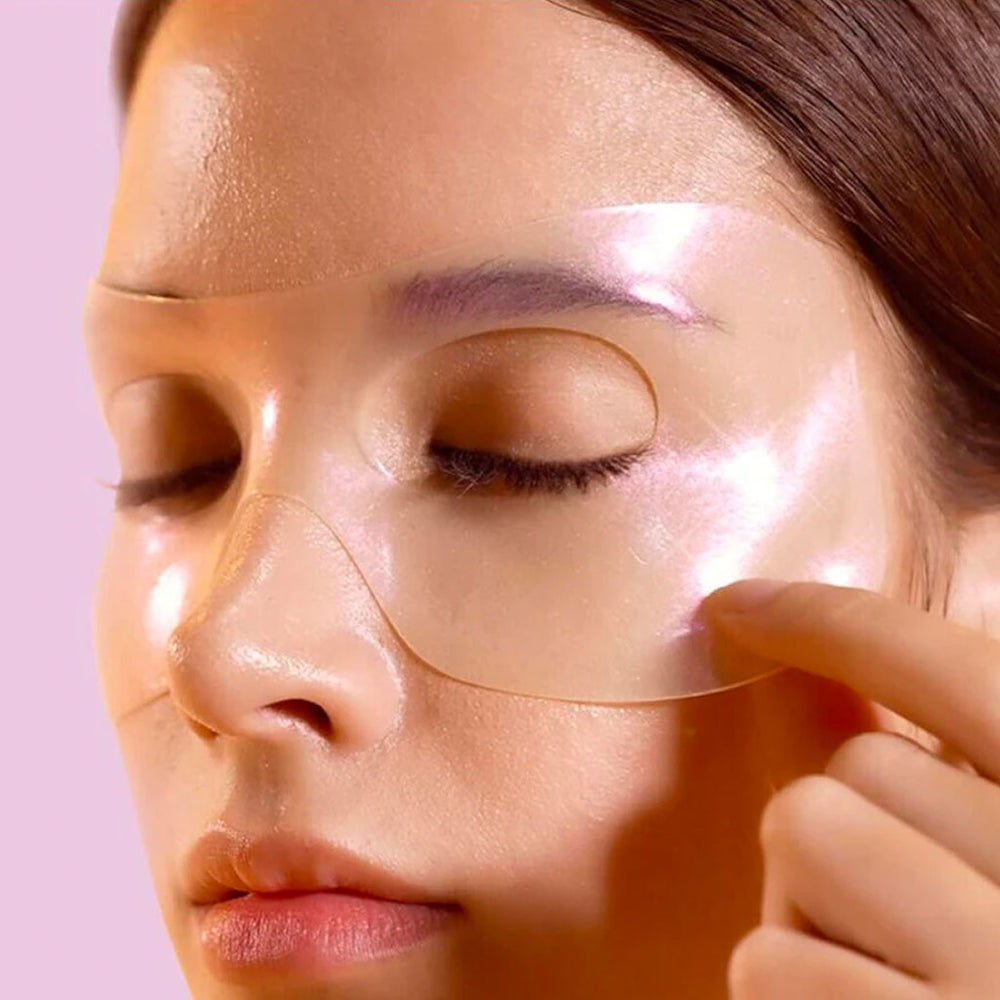Озаряваща маска за околоочна зона Petitfee Aura Quartz Hydrogel Eye Zone Mask – Iridescent Lavender