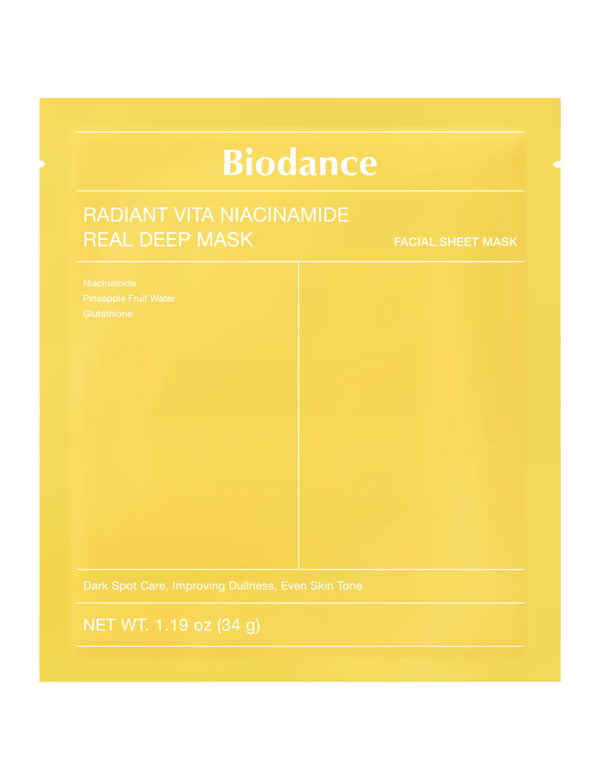 Озаряваща хидрогел маска с ниацинамид Biodance Radiant Vita Niacinamide Real Deep Mask 34g