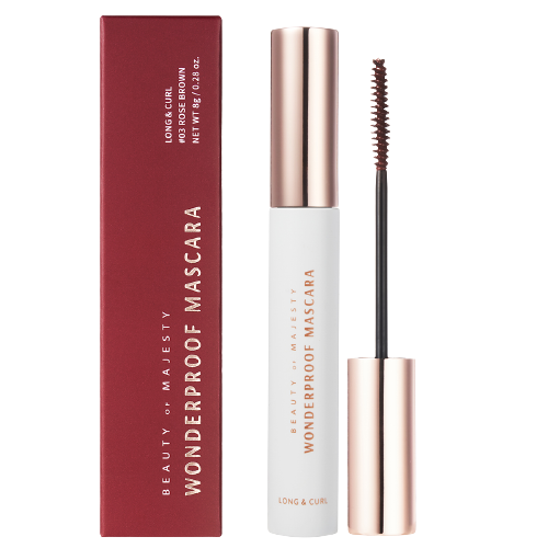 Водоустойчива кафява спирала за мигли Beauty of Majesty WONDERPROOF MASCARA Long Curl 8g