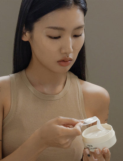 Abib Collagen Eye Patch Jericho Rose Jelly with caffeine ingredient highlighted