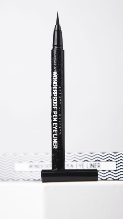 Beauty of Majesty BOM Wonderproof Pen Eye Liner, comparison of thin and bold lines