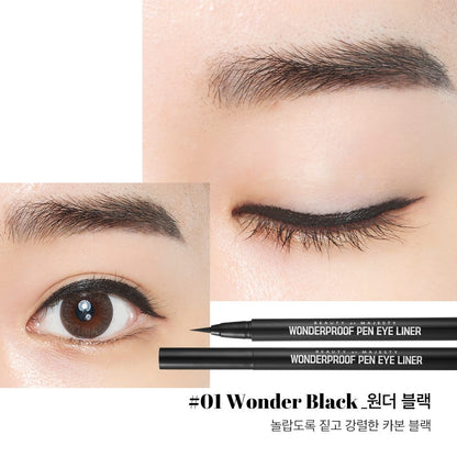 Beauty of Majesty BOM Wonderproof Pen Eye Liner, cap removed, showing fine tip