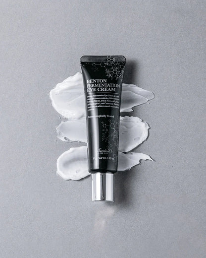 Close-up of Benton Fermentation Eye Cream texture on skin