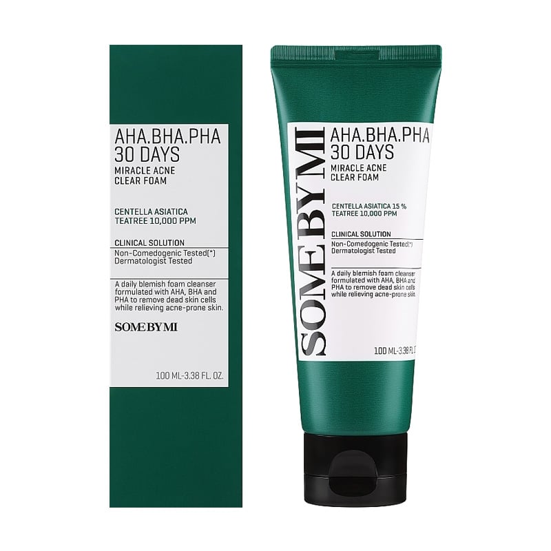 Почистваща пяна против акне SOME BY MI AHA BHA PHA 30 Days Miracle Acne Clear Foam