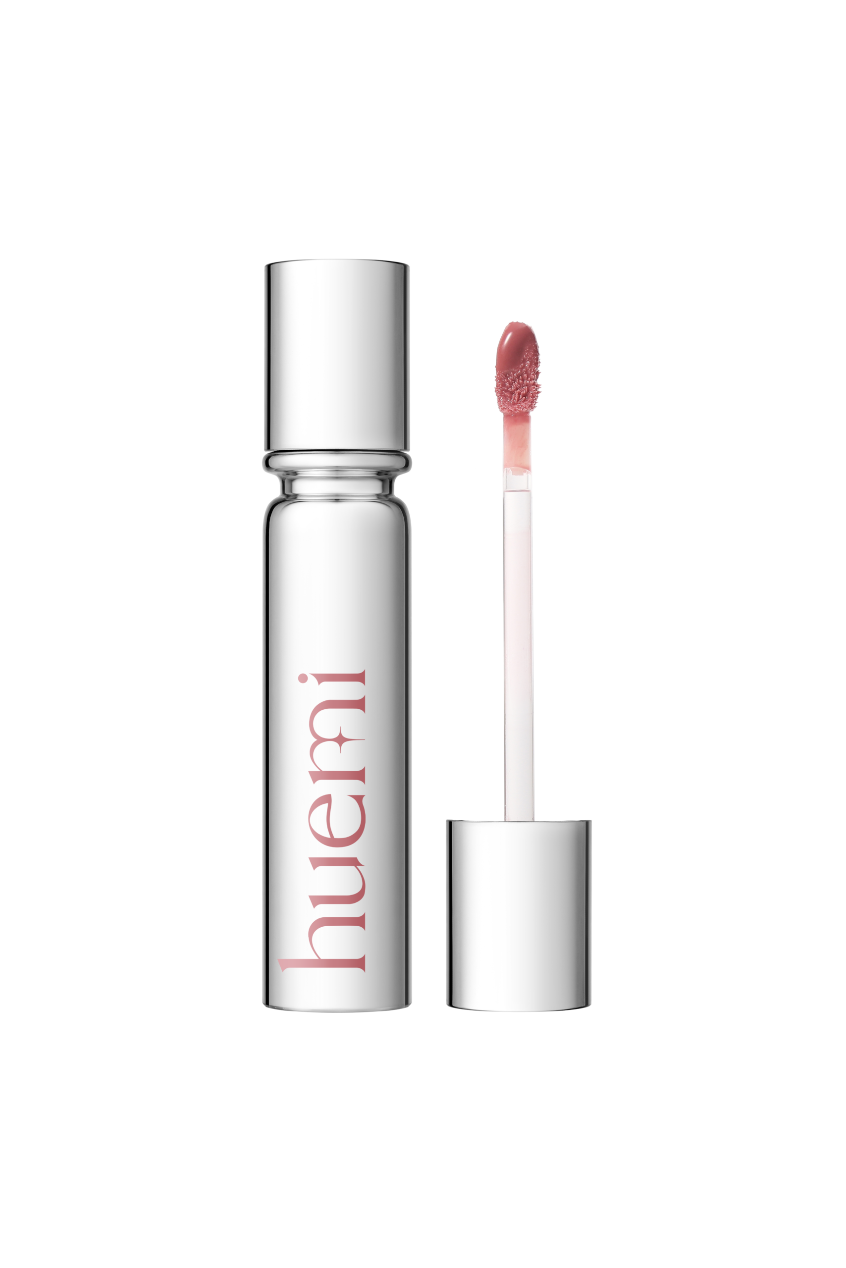 HUEMI Melting Glaze Lip Gloss 01 Rosy Nude tube