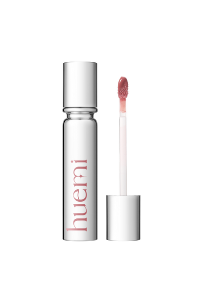 HUEMI Melting Glaze Lip Gloss 01 Rosy Nude tube