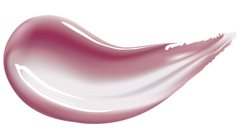 Model applying HUEMI Melting Glaze Lip Gloss 02 Veiled Mauve to lips