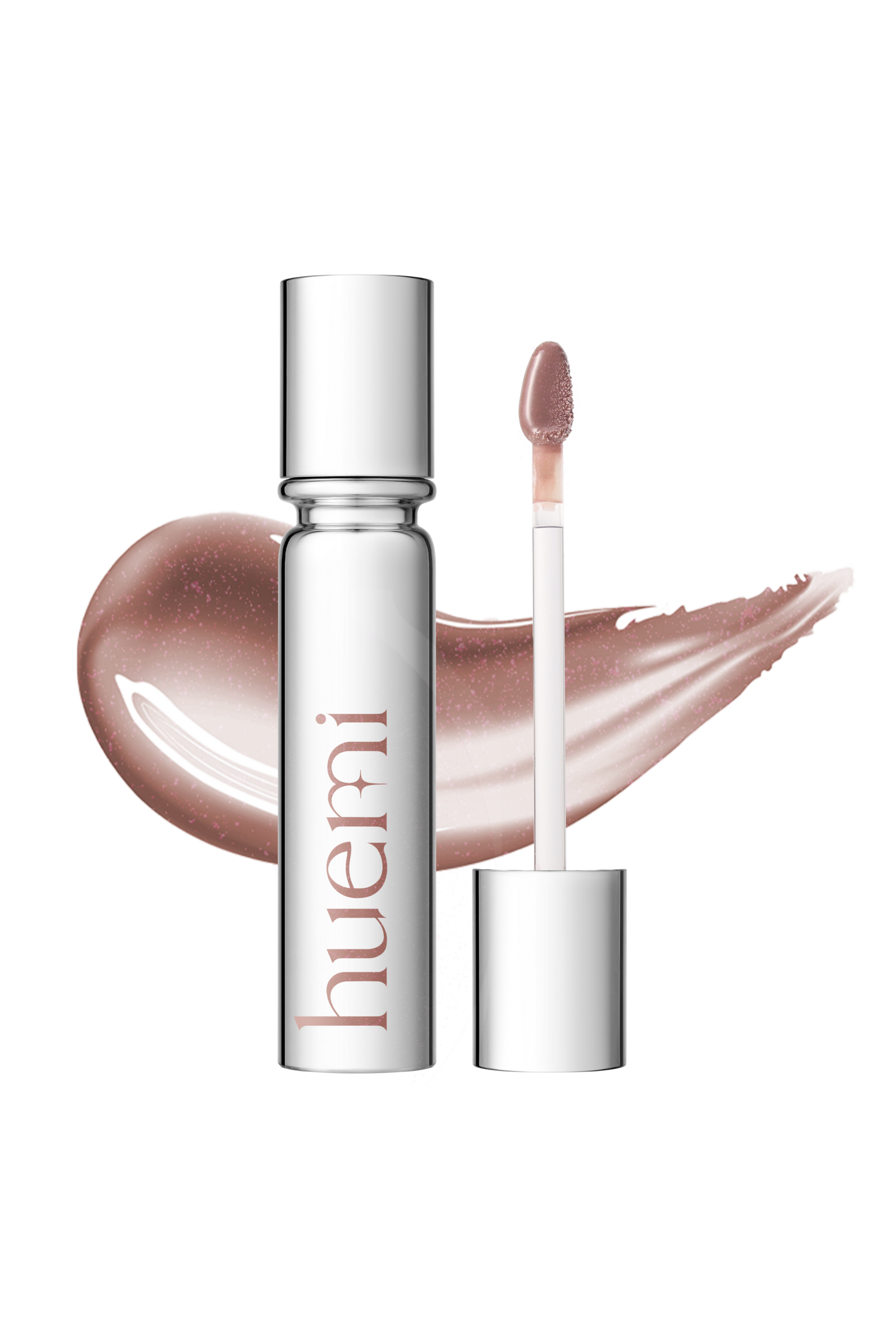 HUEMI Melting Glaze Lip Gloss P06 Sepia Aura texture shot