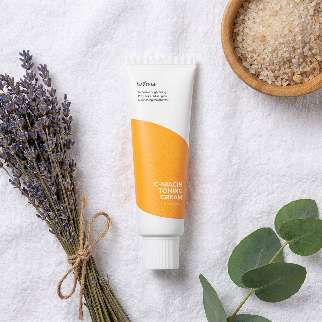 Изсветляващ крем за лице срещу тъмни петна и белези от акне Isntree C-Niacin Toning Cream