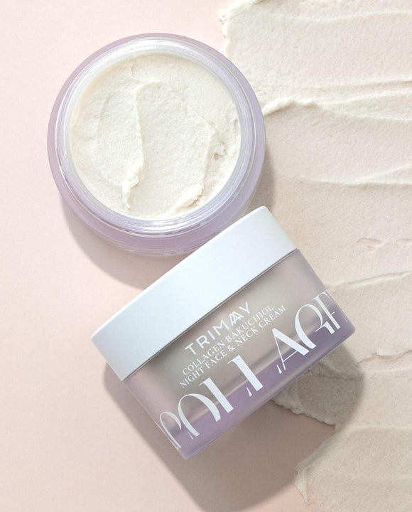 Нощен крем за шия и лице с бакучиол и колаген Trimay Collagen Bakuchiol Night Face &amp; Neck Cream