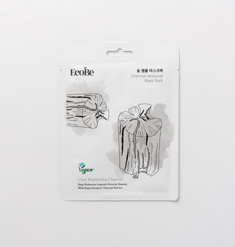 Почистваща портите лист маска с активен въглен Ecobe Charcoal Ampoule Mask