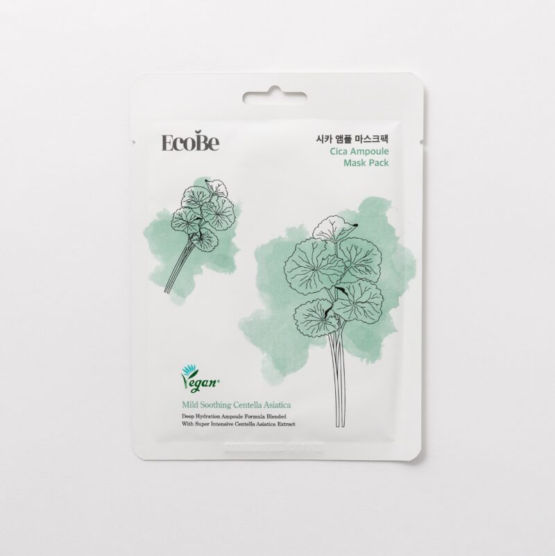 Успокояваща лист маска с центела Ecobe Cica Ampoule Mask