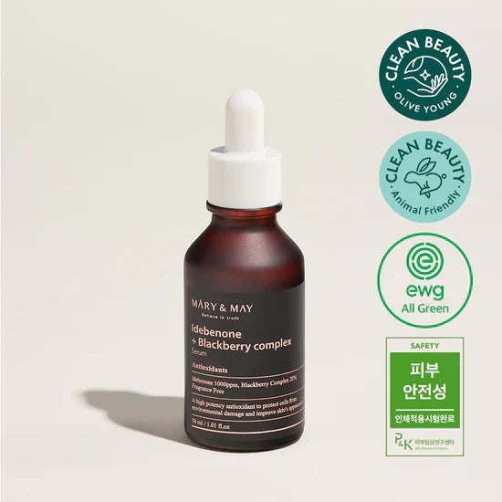 Серум за лице с комплекс от идебенон и къпини Mary & May Idebenone + Blackberry complex Serum 30ml