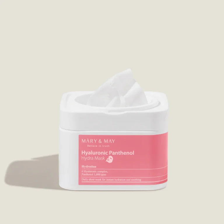 Хидратиращи лист-маски с хиалурон и пантенол – кутия 30бр. Mary &amp; May Hyaluronic Panthenol Hydra Mask