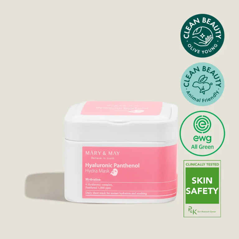 Хидратиращи лист-маски с хиалурон и пантенол – кутия 30бр. Mary &amp; May Hyaluronic Panthenol Hydra Mask