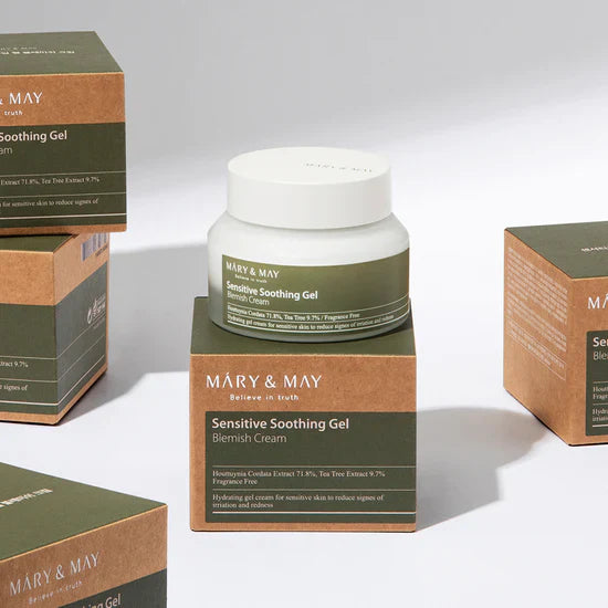 Успокояващ гел крем за лице с хутиния и чаено дърво Sensitive Soothing Gel Blemish Cream